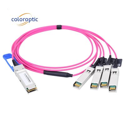 Breakout AOC Cable óptico activo 100G QSFP28 a 4 SFP28 25G Bajo consumo de energía