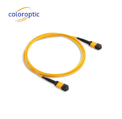 MTP / MPO Cable de tronco de fibra óptica amarilla para aplicaciones 40G / 100G