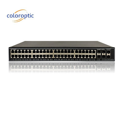 48 puertos Gigabit Poe Switches QoS 10/100/1000M POE, 6*10GE Puertos SFP+