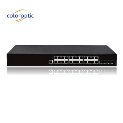 24 puertos Ethernet rápido Poe conmutadores Plug and Play 10/100/1000M ((POE) 4 * 10GE puertos SFP