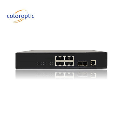 Conmutadores Poe eficientes 8 puertos 10/100/1000M 2*GE SFP Ethernet enlaces ascendentes 140W