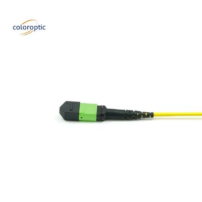 1m Multi Fibra empuje en MPO cordón de parche con chaqueta de PVC de color acuático