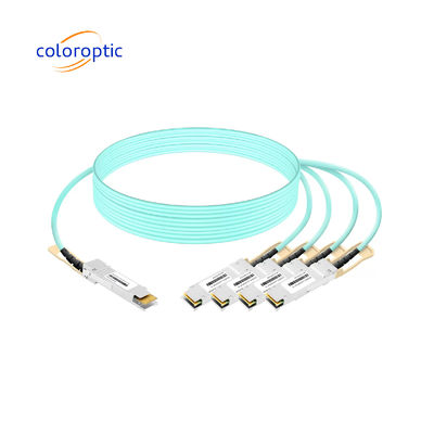 AOC Ethernet Fibra Óptica Cable de ruptura 400G QSFP-DD a 4*100G QSFP28