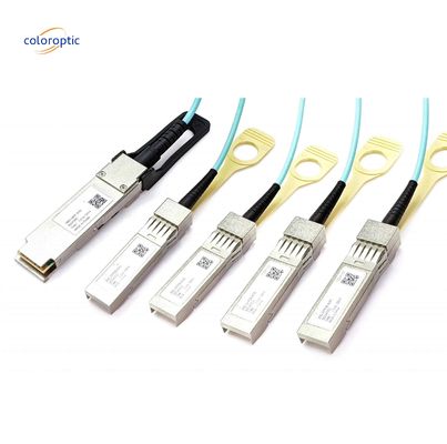 InfiniBand y Ethernet Cable óptico activo 100G QSFP28 Breakout a 4xSFP28 AOC
