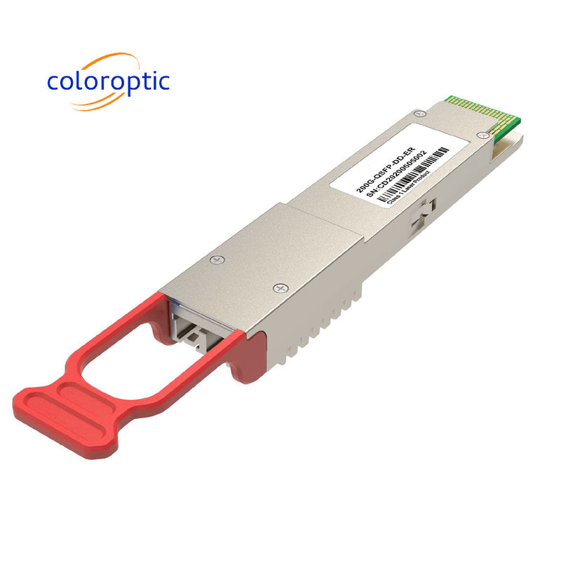 Módulo de transceptor óptico 200G QSFP-DD ER4 con Ethernet DDM Sfp en tiempo real completo
