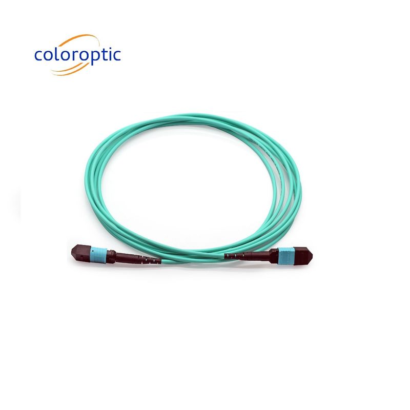 MTP MTP Cordón de parche de fibra óptica de mujer a mujer OM3 100 / 400G PVC / LSZH