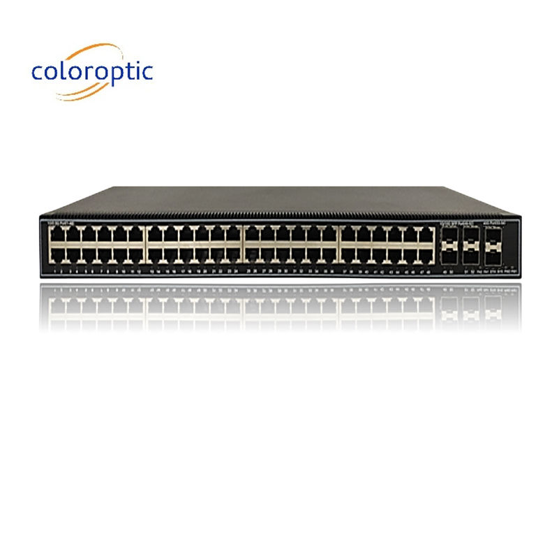 48 puertos Gigabit Poe Switches QoS 10/100/1000M POE, 6*10GE Puertos SFP+
