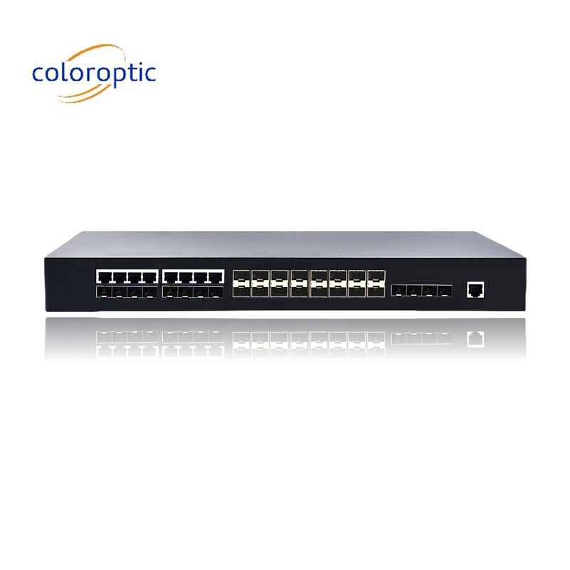 Commutadores Poe de 2 capas con 16 puertos SFP 8 COMBO 4 10GE que admiten la conmutación de velocidad del cable