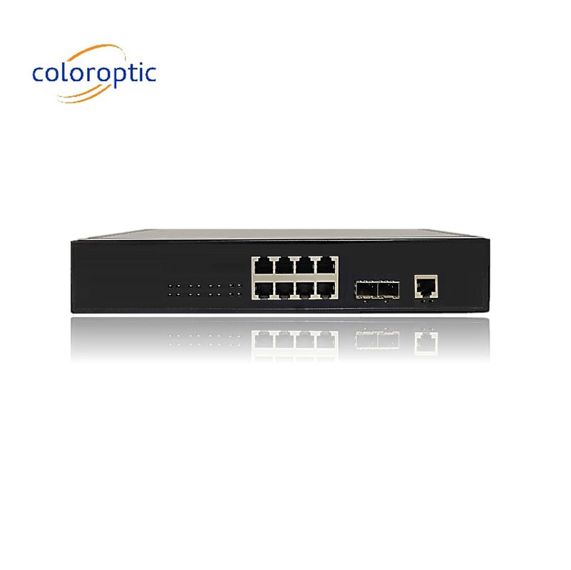 Conmutadores Poe eficientes 8 puertos 10/100/1000M 2*GE SFP Ethernet enlaces ascendentes 140W