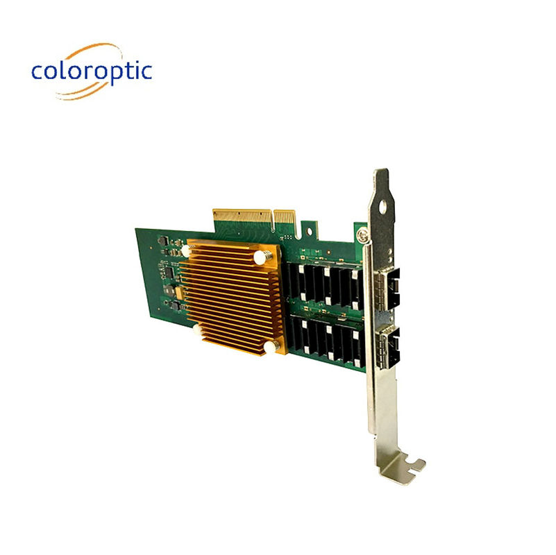 Tarjeta de red Pcie de doble puerto 25G NIC óptico adaptador de bus PCI Express 2.0