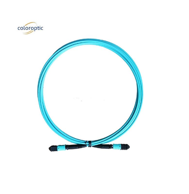 Grado de fibra G652D MPO cordón de parche con chaqueta de agua PC conector de pulido