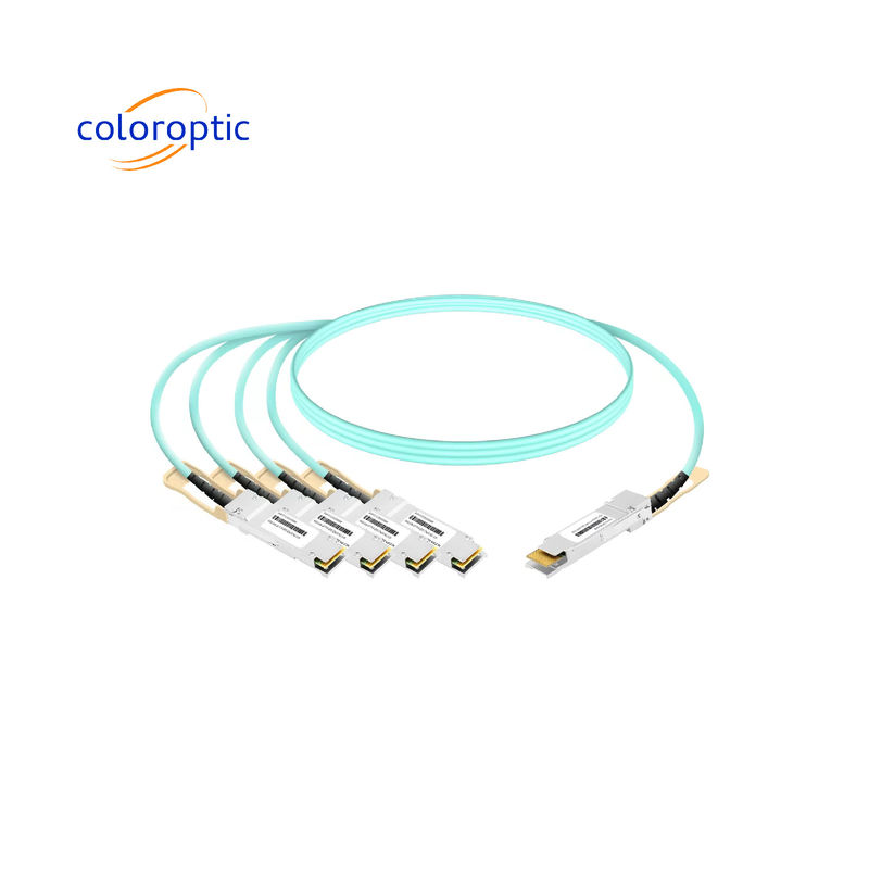 Cable DAC de aleación de aluminio AOC de 40G QSFP+ a 4 x10G SFP+ para enlaces Ethernet