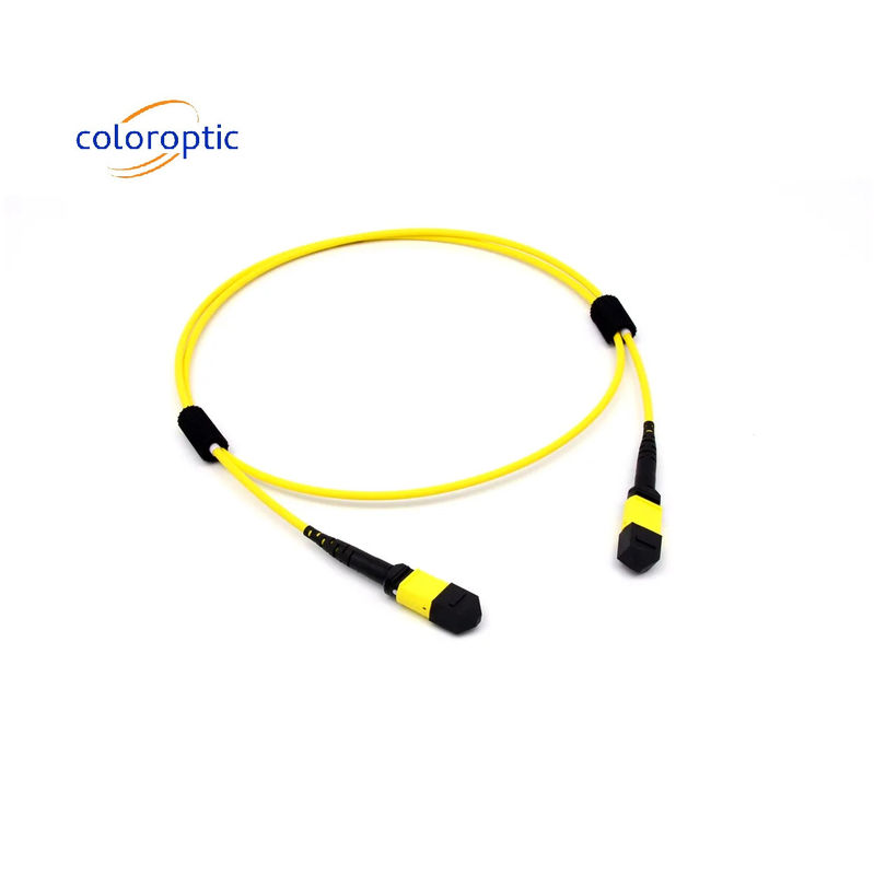 Mtp(Mpo) Cable de parcheado de modo único 12 Fibra Tipo B Conector de mujer a mujer Pc pulido